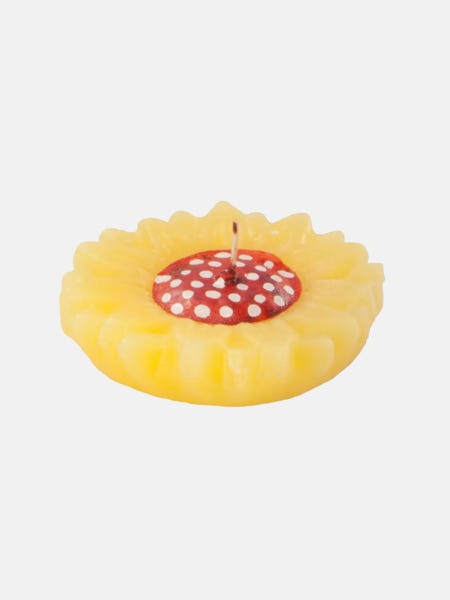 Floating Sunflower Yellow Wax Candle