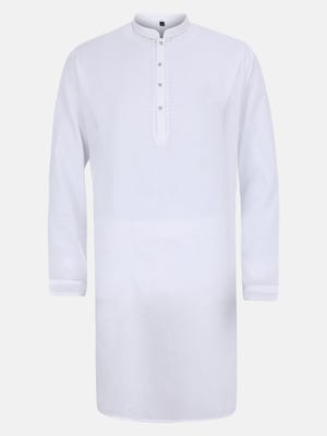 White Embroidered Addi Cotton Panjabi
