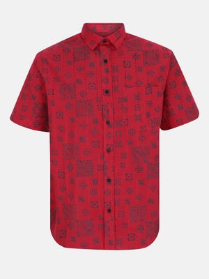 Red Printed Cotton Shirt
