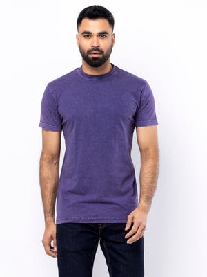 Purple Dyed Cotton T-Shirt