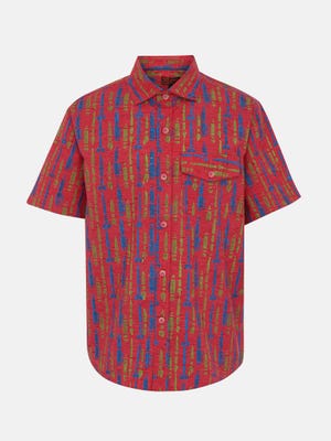 Red Printed Cotton Shirt