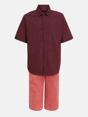 Maroon Cotton Shirt Pant