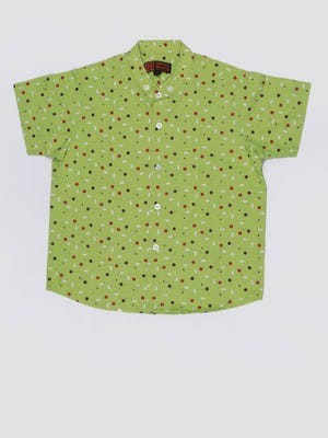 Pastel Green Printed Cotton Shirt