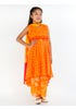 Orange Printed and Embroidered Linen Shalwar Kameez