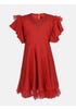 Red Embroidered Cotton Frock
