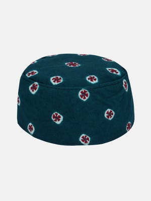 Teal Embroidered Cotton Tupi 