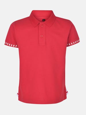 Red Mixed Cotton Polo Shirt