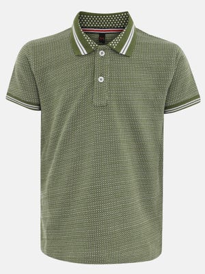 Green Mixed Cotton Polo Shirt