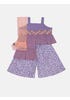 Purple Embroidered and Printed Voile Shalwar Kameez