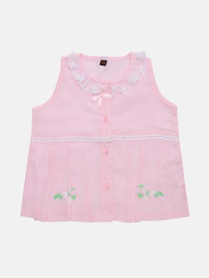 Pink Embroidered Voile Nima