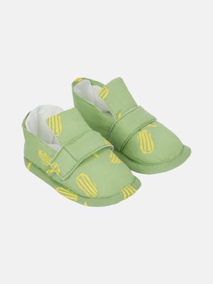 Green Printed Cotton Shoe