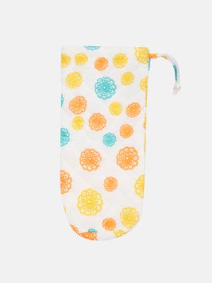 Yellow Printed Voile Feeder Cover