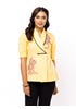 Yellow Printed and Embroidered Cotton Top