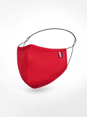Red Striped Cotton Reusable Reversible 3 Layer Face Mask
