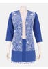 Blue Embroidered Viscose-Cotton Jacket