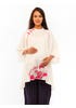 White Printed and Embroidered Viscose-Cotton Maternity Tunic