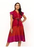Red Printed Viscose Taaga Dress