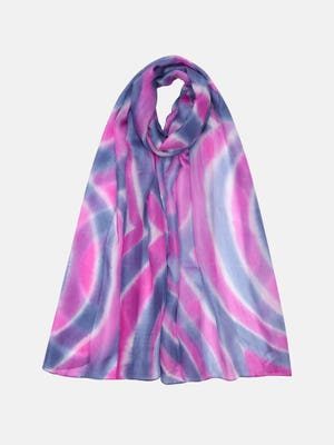 Pink Hand Painted Silk Scarf