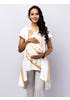 White/Golden Printed and Embroidered Cotton Taaga Maternity Dressy Top