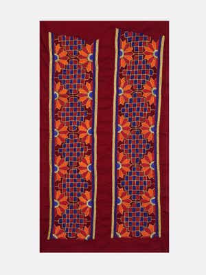 Red Embroidered Voile Yoke