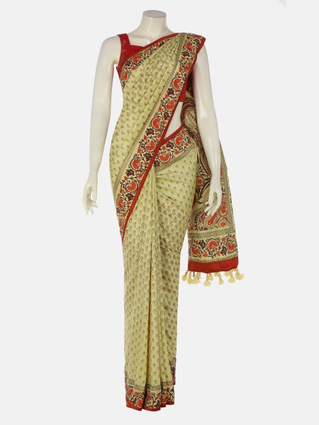 Pastel  Yellow Nakshi Kantha Embroidered Silk Saree