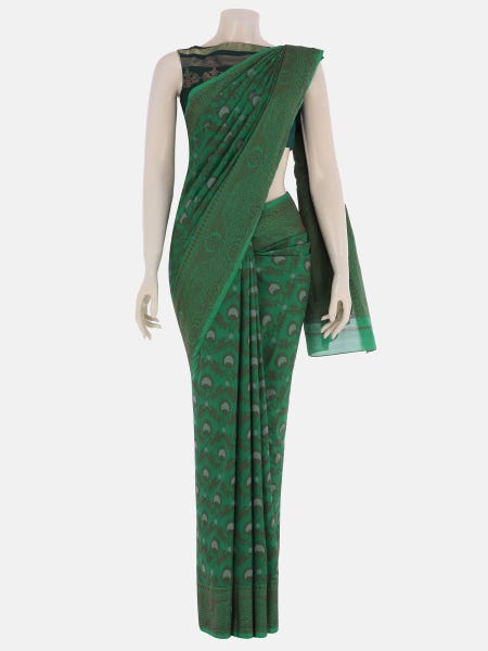 Green Sirajganj Half Silk Opera Saree