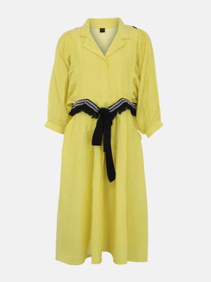 Yellow Mixed Cotton Frock