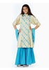 Yellow Printed and Embroidered Textured Linen Shalwar Kameez
