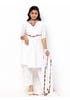 White Printed and Embroidered Linen Shalwar Kameez