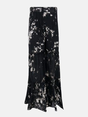 Black Tie-Dyed Voile Pant
