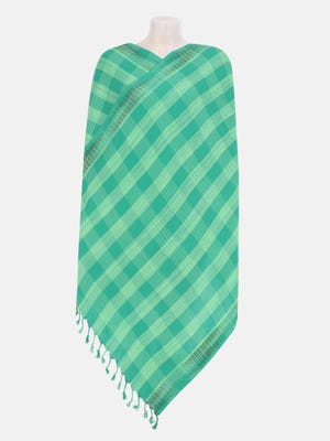 Green Tie-Dyed Handloom Viscose Shawl