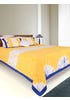 Yellow Printed and Tie-Dyed Cotton Bed Cover Set