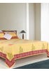 Yellow Printed Cotton Bed Cover