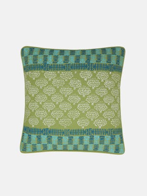 Olive Printed Cotton Cushion Cover