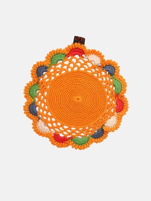 Orange Cotton Crochet Placemat