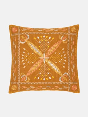 Brown Nakshi Kantha Cotton Cushion Cover