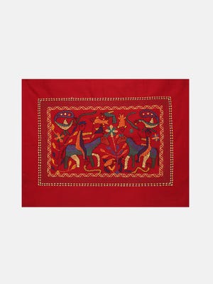 Nakshi Kantha Embroidered Cotton Tapestry