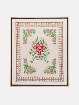 Multicolour Embroidered Silk Wall Hanging Tapestry