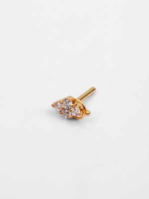 Simulated Zircon Gold Nose Pin