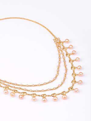Pearl Studded Gold Necklace