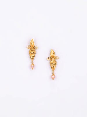 Pearl Studded Gold Earrings