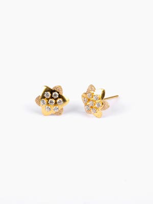 Simulated Stone Gold Earring