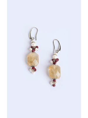 Pearl and Simulated Stone Studded Earrings