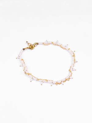 Pearl  Studded Brass Anklet