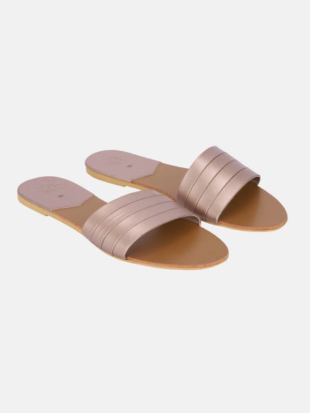 Brown Faux Leather Sandal