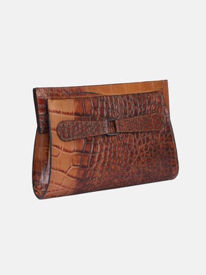 Brown Printed Leather Purse