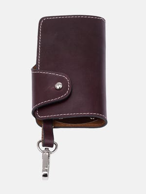 Wine Red Leather Key Case