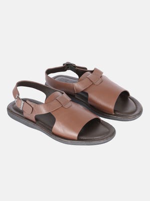 Black/Brown Genuine Leather Sandals
