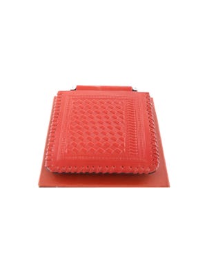 Red Embossed Leather Notebook