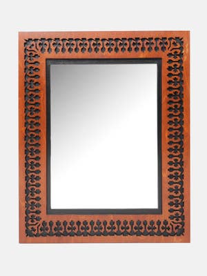 Jamdani Design Wooden Mirror